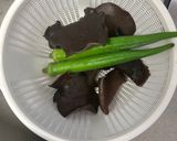 オクラときくらげといり卵のゴマだれ和え作り方1写真