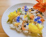 青ジソジェノベーゼ　夏の野花をのせて作り方3写真