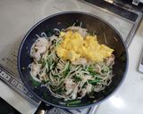 豚バラ肉のニラ玉もやしあんかけ作り方4写真