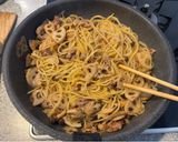 蓮根としめじの和風パスタ（肉入り）作り方7写真