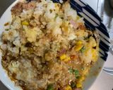 レンジ簡単梅クリームシーフード味炒飯弁当作り方11写真