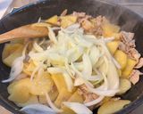 豚ばらオニポテのウスターソース炒め。作り方4写真