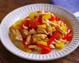レンジでパプリカとささみの旨辛めんつゆ豆板醤和え作り方10写真