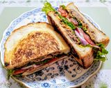 簡単ランチ!キノコのハンバーグトースト作り方12写真
