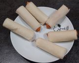 お手軽！余った春巻きの皮で！パリパリソーセージ作り方1写真