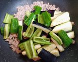 今日の夕飯簡単なすピーマン挽肉韓国炒節約作り方6写真