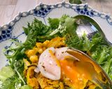 ポリ袋湯煎　かぼちゃと半熟卵ホットサラダ作り方8写真