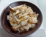 🍄‍🟫きのこと油揚げの塩昆布炊き込みご飯作り方6写真