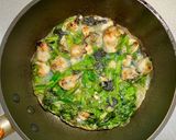 牡蠣と春菊の片栗粉でカラッと焼き作り方7写真