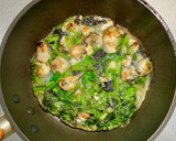 牡蠣と春菊の片栗粉でカラッと焼き作り方7写真
