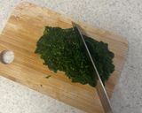 モロヘイヤとなめことおくらのごま味噌和え作り方1写真