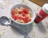 簡単にも！トマトと粉チーズの御粥リゾット作り方1写真
