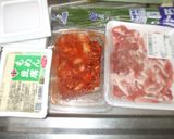納豆キムチ鍋♪簡単豚肉ニラ豆腐作り方1写真
