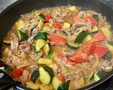 野菜たっぷり！豚肉と夏野菜のバタポン炒め作り方4写真