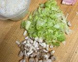 今日のチャーハン(ハム・レタス)作り方1写真