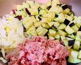 夏野菜⭐︎トマトとなすのマカロニチーズ焼き作り方1写真
