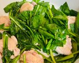 ほうれん草と鶏肉の簡単炒め物作り方6写真