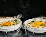 レンジで、ほうれん草の彩り巣篭もり作り方3写真