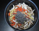 三種のキノコと塩昆布の薄味炊き込みご飯作り方6写真