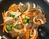 【ヘルシー】合挽肉と蒟蒻と野菜の中華炒め作り方4写真