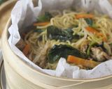 もっちりおいしい♡せいろ蒸し焼きそば作り方4写真