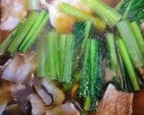簡単ランチ！豚バラ肉きのこ小松菜つけ素麺作り方3写真