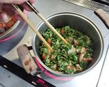 モロヘイヤとトマトのにんにくスープ作り方4写真