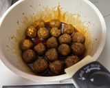 🍺のツマミに最高😃甘辛酢醤油のチーズミートボール作り方3写真