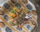 レンジ簡単ポークチャップ味オムライス弁当作り方2写真