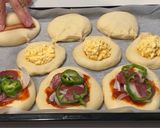 HBで生地作り ピザ＆卵＆ウインナーパン作り方16写真