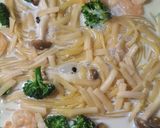 海老とブロッコリーのクリームパスタ作り方3写真