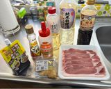豚肉の味噌ダレ焼き😃作り方1写真