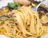 鶏もも肉と茄子のポン酢パスタ作り方10写真