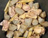 鶏ごぼうこんにゃくの煮物作り方5写真