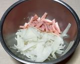 千切り大根とハムサラダのお好み焼き作り方1写真