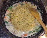 シーフード洋風野菜のレモンクリームパスタ作り方5写真