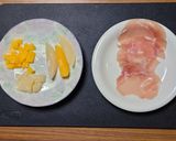 ヨウサマの減塩白桃&黄桃生ハムサラダ作り方1写真