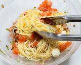 95℃「出汁しょうゆ」トマト冷製パスタ作り方56写真