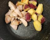 薩摩芋と鶏もも照り焼き♪弁当♪正月明け作り方2写真