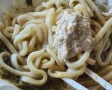 ランチはカルボナーラうどん☆いぶりがっこ作り方1写真