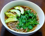 アボカドとセルバチコの温かい蕎麦発酵玉葱作り方8写真