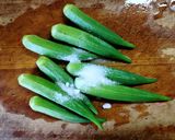 簡単 副菜 オクラと エリンギの 白だし和え✿作り方3写真