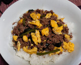 超簡単！ひき肉とほうれん草のたまご丼作り方7写真