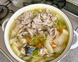 サバ缶鍋🍲豚肉入り作り方6写真