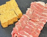 厚揚げと玉ねぎの豚バラ「マヨ味噌」炒め作り方1写真
