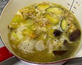 温活♡豚ひき肉となすのカレーみそ汁作り方5写真