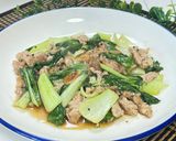 青梗菜と豚肉のにんにくオイスター炒め作り方10写真
