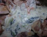 若鳥とほうれん草のクリームソースがけ作り方9写真