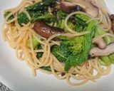 菜の花と生椎茸の山椒醤油パスタ作り方10写真