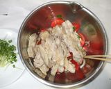 トマト鶏肉サラダ♪簡単大葉ドレッシング作り方8写真